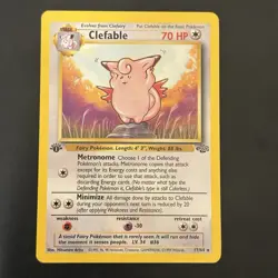 Vintage Pokemon 1st Edition Clefable 17/64 Jungle Non-holo Rare WotC 1999 - Image 1