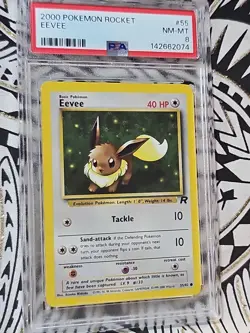 Eevee #55 1st Edition Team Rocket 2000 Pokemon PSA 8 Near Mint-Mint - Image 2