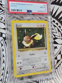 Eevee #55 1st Edition Team Rocket 2000 Pokemon PSA 8 Near Mint-Mint - Image 3