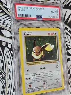 Eevee #55 1st Edition Team Rocket 2000 Pokemon PSA 8 Near Mint-Mint - Image 4