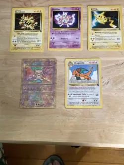 Pokemon The First Movie Lot Of Five Ancient Mew Pikachu Light Play To Moderate - Image 1