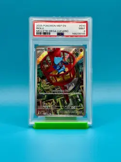 PSA 9 - 2025 Pokemon MEP EN Riolu Promo #010 - Image 1