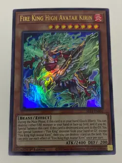 Yugioh Fire King High Avatar Kirin - 1st Edition Ultra Rare NM - Plus Free Holo - Image 1