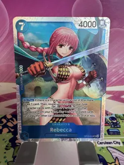 Rebecca OP10-058 SR ONE PIECE Tcg Card Game NM Blue - Image 1