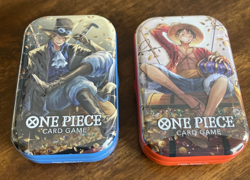 One Piece TCG Factory Sealed Tin Pack Vol 2 OP-13 TS-02 Luffy Sabo Lot of 2 New - Image 1
