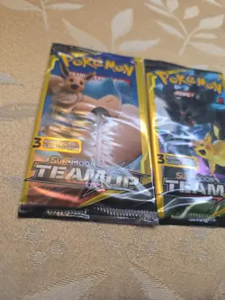 🔥 Pokemon Sun & Moon TEAM UP Booster Pack Lot (2 Packs) – 3 Card Mini – Sealed - Image 4