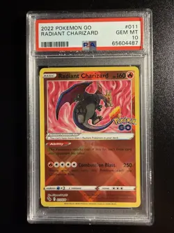 PSA 10 GEM MINT Radiant Charizard 11 Pokemon Go Holo Pokemon Card - Image 1