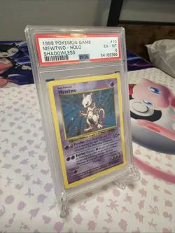 Mewtwo - 10/102 - 1999 Holo Rare Base Set Shadowless Pokemon Card PSA 6 - Image 2