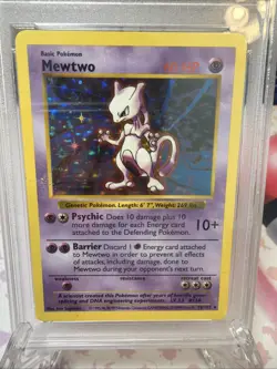 Mewtwo - 10/102 - 1999 Holo Rare Base Set Shadowless Pokemon Card PSA 6 - Image 3