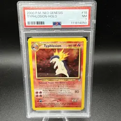 Pokemon Neo Genesis Typhlosion TCG Card 18/111 Unlimited Holo Rare PSA 7 - Image 1