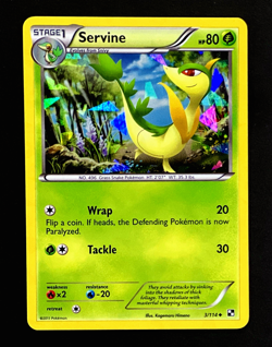 2011 Pokemon SERVINE Black & White CRACKED ICE HOLO Base Set PROMO Card 4/114 NM - Image 1