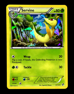 2011 Pokemon SERVINE Black & White CRACKED ICE HOLO Base Set PROMO Card 4/114 NM - Image 2