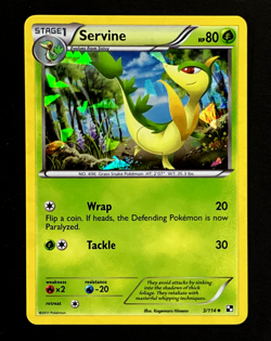 2011 Pokemon SERVINE Black & White CRACKED ICE HOLO Base Set PROMO Card 4/114 NM - Image 3