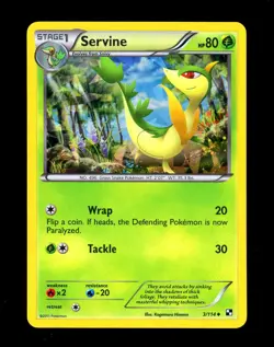 2011 Pokemon SERVINE Black & White CRACKED ICE HOLO Base Set PROMO Card 4/114 NM - Image 4