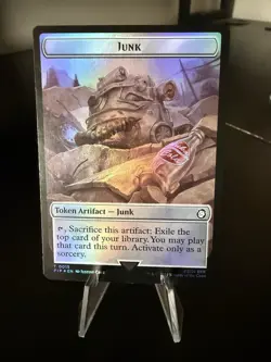 MTG - Junk 0015/Thopter 0017 Token - Fallout (PIP) NM/M Condition Foil - Image 1