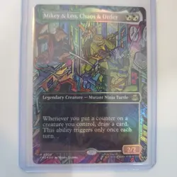 Mikey & Leo, Chaos & Order (Borderless) MTG TMNT Rare 0200 Foil - Image 1