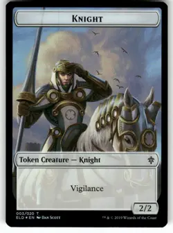 Knight // Food (017) Double-Sided Token T Throne of Eldraine Foil 3 // 17 MTG NM - Image 1
