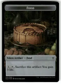 Knight // Food (017) Double-Sided Token T Throne of Eldraine Foil 3 // 17 MTG NM - Image 2