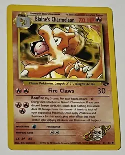 Blaine's Charmeleon 31/132 Gym Challenge Pokemon Card MINT BEAUTY!! - Image 1
