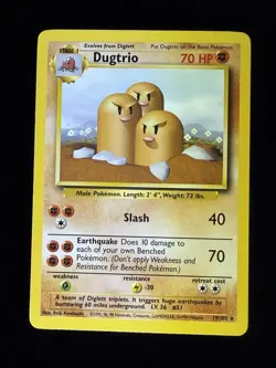 Dugtrio 19/102 - Base Set - Pokemon Card - WOTC - LP - Image 1