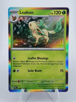 LEAFEON Holo Rare Pokemon Stage 1 #005/131 Prismatic Evolutions - Image 1