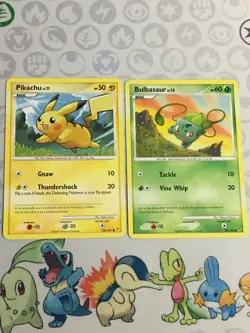D1253 POKEMON TCG SUPREME VICTORS BULBASAUR 93 PIKACHU 120 HOLO MP C - Image 1