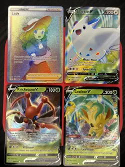 Pokemon TCG 4 Card Lot Trainer Gallery Illustration Rare Holo Waifu NM SWSH VMAX - Image 1