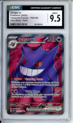 NEW CERT Pokemon Gengar ex Temporal Forces Ultra Rare #193 CGC 9.5 MINT+ - Image 1