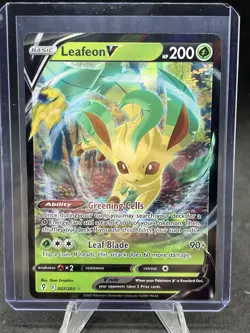 Pokemon TCG: Leafeon V 007/203 Ultra Rare - Evolving Skies - NM - Image 1