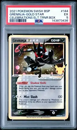 2021 Pokemon SWSH 25th ANV Celebrations ETB Greninja Gold Star ⭐ PSA 5. - Image 1