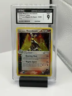 2004 Pokemon Team Magma’s Houndoom Holo Team Magma Vs Aqua 10/95 CGC 9 MINT - Image 1