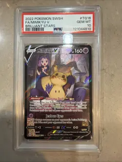 PSA 2022 POKEMON SWSH FA/MIMIKYU V BRILLIANT STARS PSA #TG16 GEM MT 10 - Image 1