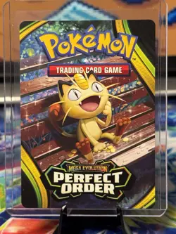 Pokemon TCG Mega Evolution - Perfect Order Trainer Tips Art Card - Meowth - Image 1