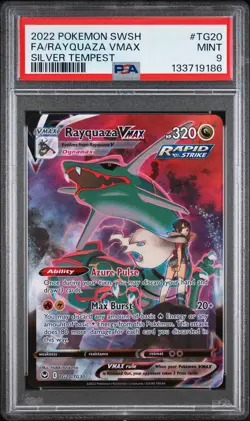 2022 POKEMON SWORD & SHIELD SILVER TEMPEST #TG20 FULL ART/RAYQUAZA VMAX PSA 9 - Image 1