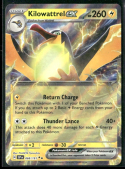 Kilowattrel ex - 068/191 Surging Sparks (SSP) Double Rare Holo Pokemon TCG - Image 1