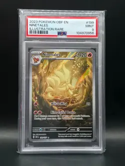 2023 Pokemon Obsidian Flames Ninetales Illustration Rare #199 PSA 9 MINT - Image 1