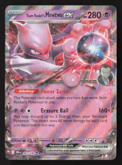 Team Rocket's Mewtwo ex Double Rare Holofoil DRI 081/182 NM Pokemon TCG - Image 1
