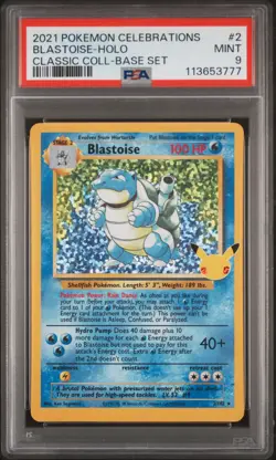 Blastoise Holo 2 Celebrations Classic Collection Pokemon PSA 9 *777 - Image 1