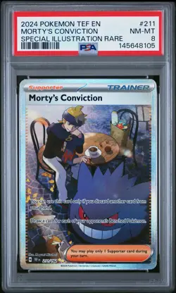 Morty's Conviction 211/162 Special Illustration Rare Pokemon PSA 8 *105 - Image 1