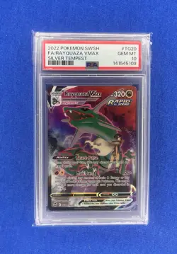 2022 Pokemon SWSH Silver Tempest #TG20 Rayquaza Vmax PSA 10 - Image 1