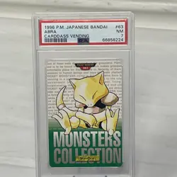 1996 JAPANESE POCKET MONSETERS ABRA #63 PSA 7 CARDDASS VENDING VINTAGE POKEMON - Image 3