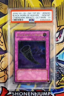 Yu-Gi-Oh! BLACK HORN OF HEAVEN 1st Ed CDIP-EN060 PSA 10 Ultimate Rare GEM MINT - Image 1