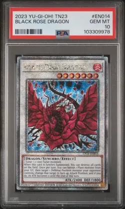 2023 YU-GI-OH! TN23-25TH ANNIVERSARY TIN DUELING HEROES BLACK ROSE DRAGON PSA 10 - Image 1