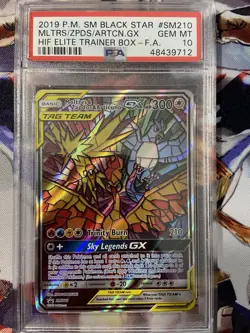 Pokemon Moltres & Zapdos & Articuno GX SM210 Full Art Promo Tag Team PSA 10 Holo - Image 2