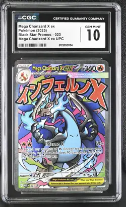 Mega Charizard X EX 023 Upc Black Star Promos Pokemon CGC 10 Gem Mint - Image 1