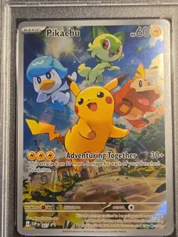 PSA 9 MINT Pikachu Paldea Evolved ETB Promo Full Art Holo 2023 Pokemon SVP 027 - Image 2