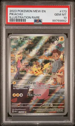 2023 POKEMON MEW EN-151 ILLUSTRATION RARE #173 PIKACHU PSA 10 - Image 1