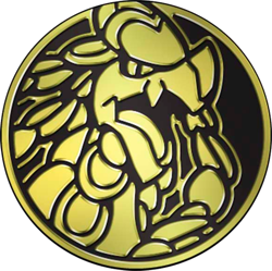 Lot of (4) Kommo-o Pokemon Collector's Coins Gold Mirror Near Mint or Better - Image 1
