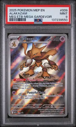Pokemon - ALAKAZAM - 009 -2025 MEP EN - MEG ETB - MEGA GARDEVOIR - PSA 9 MINT - Image 1