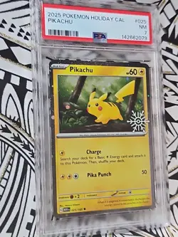 Pikachu #025 Holiday Calendar Pokemon PSA 7 Near Mint - Image 3
